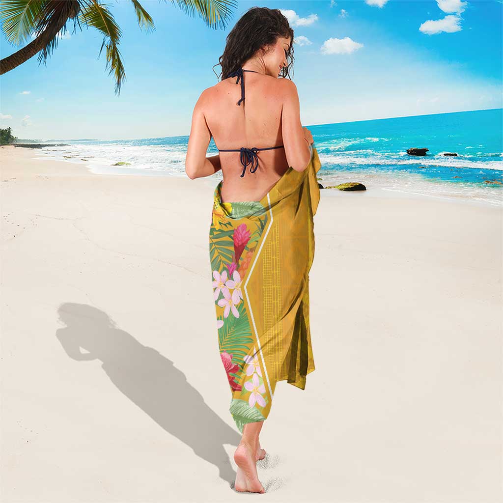 Africa Tropical Flowers Sarong Yellow Version - Wonder Print Shop