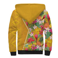 Africa Tropical Flowers Sherpa Hoodie Yellow Version - Wonder Print Shop