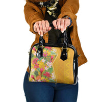 Africa Tropical Flowers Shoulder Handbag Yellow Version