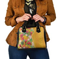 Africa Tropical Flowers Shoulder Handbag Yellow Version
