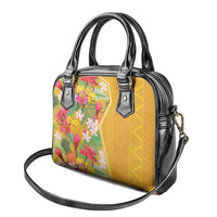 Africa Tropical Flowers Shoulder Handbag Yellow Version