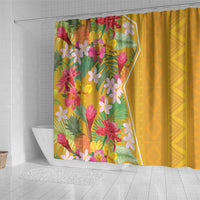 Africa Tropical Flowers Shower Curtain Yellow Version
