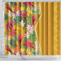 Africa Tropical Flowers Shower Curtain Yellow Version