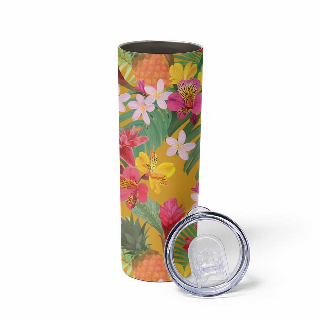 Africa Tropical Flowers Skinny Tumbler Yellow Version - Wonder Print Shop