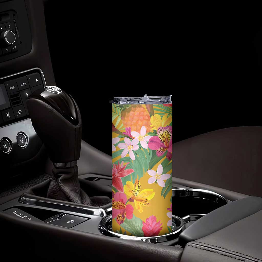 Africa Tropical Flowers Skinny Tumbler Yellow Version - Wonder Print Shop