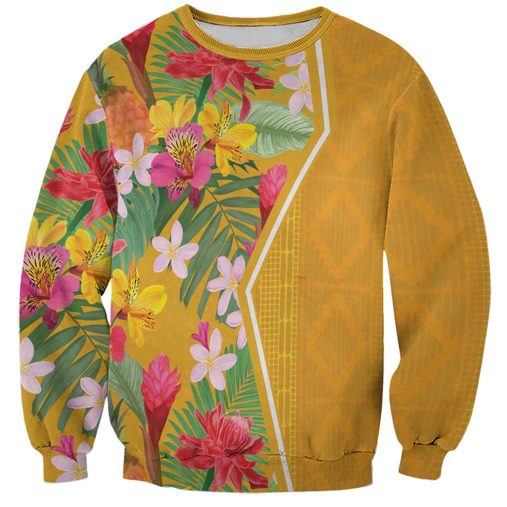 Africa Tropical Flowers Sweatshirt Yellow Version - Wonder Print Shop