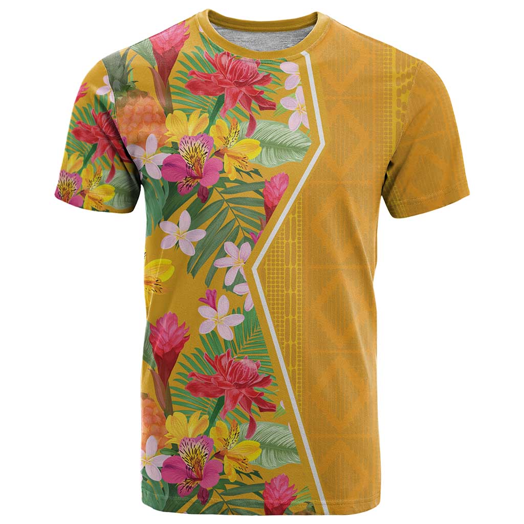 Africa Tropical Flowers T Shirt Yellow Version - Wonder Print Shop