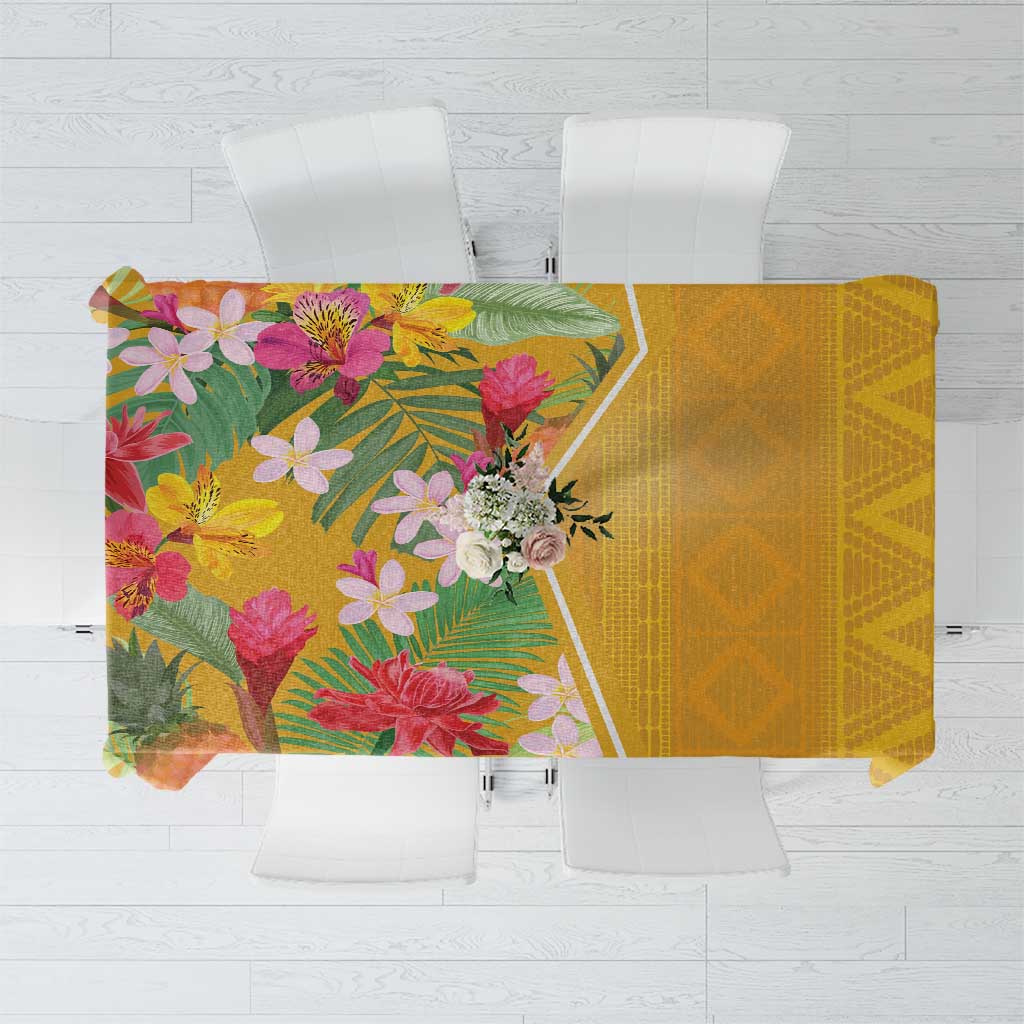 Africa Tropical Flowers Tablecloth Yellow Version - Wonder Print Shop