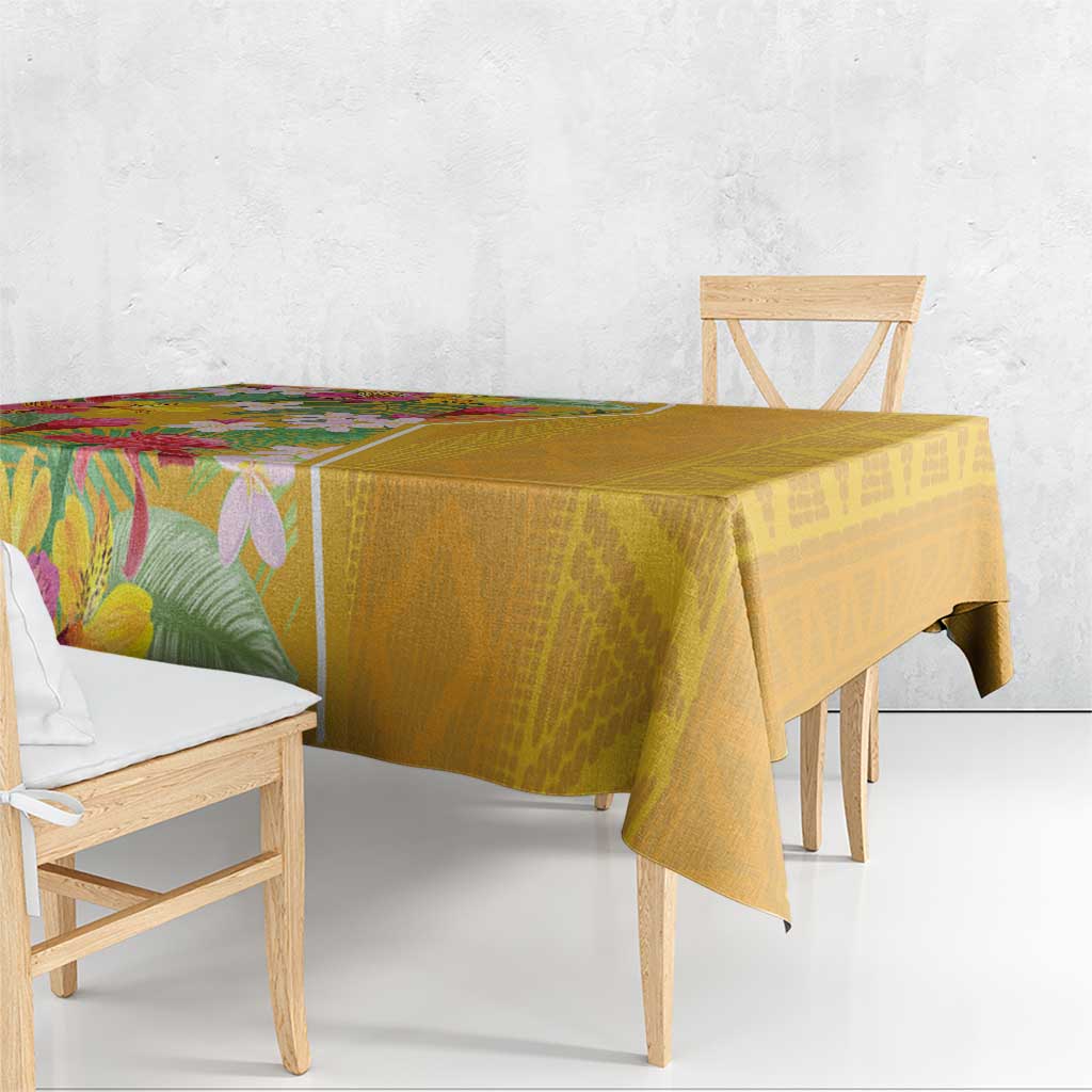 Africa Tropical Flowers Tablecloth Yellow Version - Wonder Print Shop