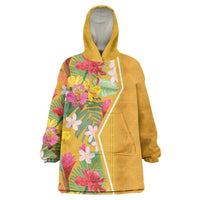 Africa Tropical Flowers Wearable Blanket Hoodie Yellow Version - Wonder Print Shop