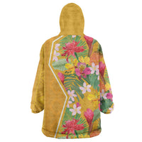 Africa Tropical Flowers Wearable Blanket Hoodie Yellow Version - Wonder Print Shop