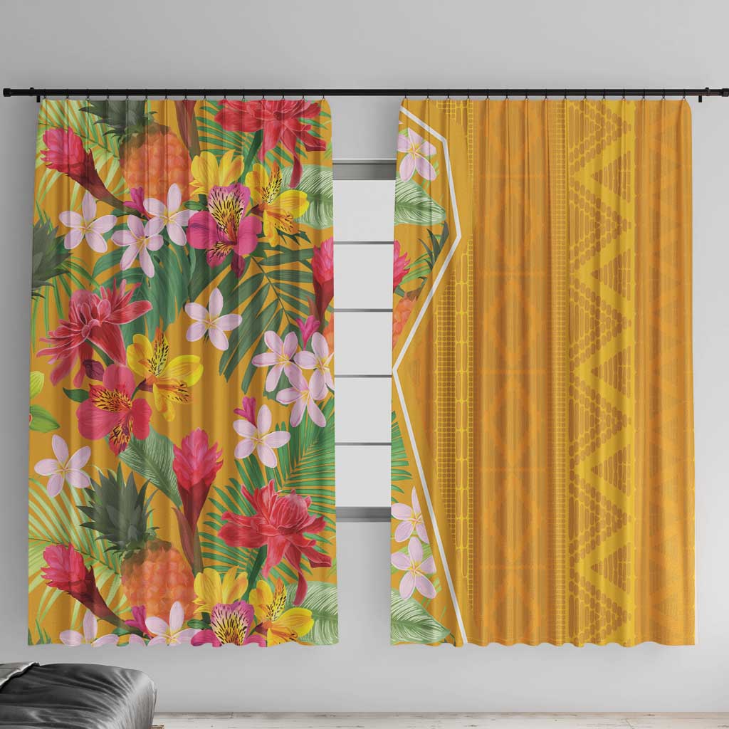 Africa Tropical Flowers Window Curtain Yellow Version - Wonder Print Shop