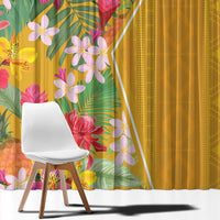 Africa Tropical Flowers Window Curtain Yellow Version - Wonder Print Shop