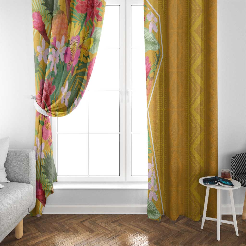 Africa Tropical Flowers Window Curtain Yellow Version - Wonder Print Shop