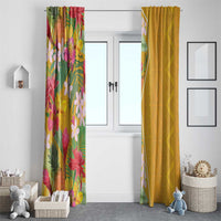 Africa Tropical Flowers Window Curtain Yellow Version - Wonder Print Shop