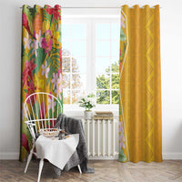 Africa Tropical Flowers Window Curtain Yellow Version - Wonder Print Shop