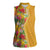 Africa Tropical Flowers Women Sleeveless Polo Shirt Yellow Version - Wonder Print Shop