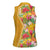 Africa Tropical Flowers Women Sleeveless Polo Shirt Yellow Version - Wonder Print Shop