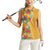 Africa Tropical Flowers Women Sleeveless Polo Shirt Yellow Version - Wonder Print Shop
