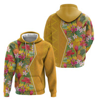 Africa Tropical Flowers Zip Hoodie Yellow Version - Wonder Print Shop