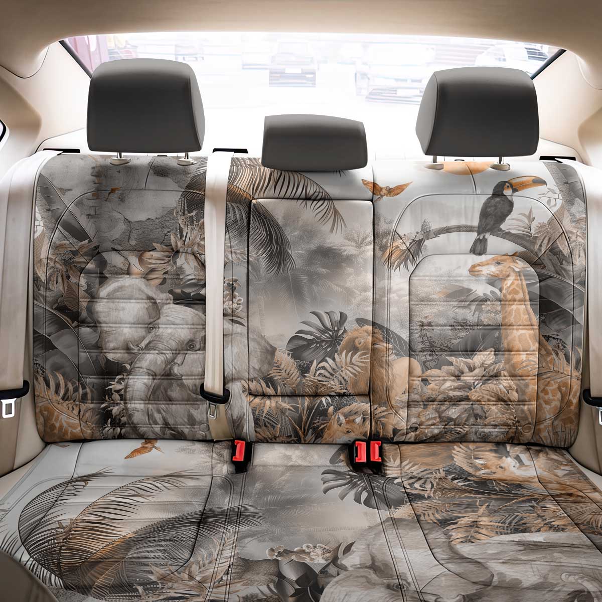 Africa Safari Animals Back Car Seat Cover - Wonder Print Shop