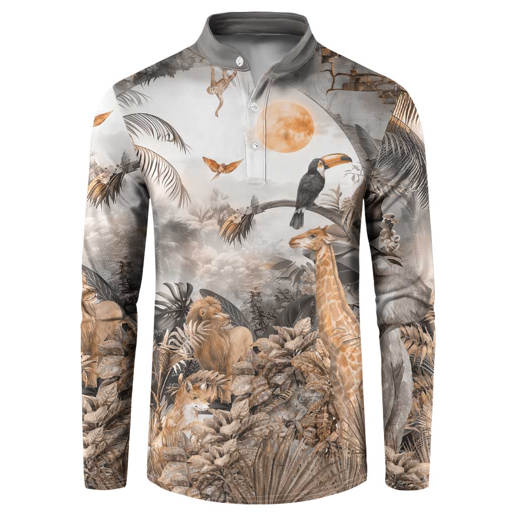Africa Safari Animals Button Sweatshirt - Wonder Print Shop