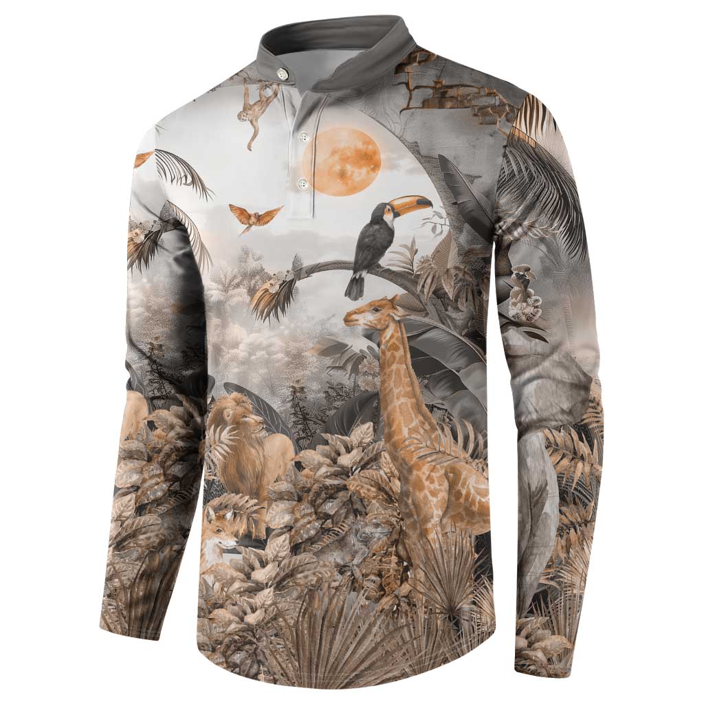 Africa Safari Animals Button Sweatshirt - Wonder Print Shop