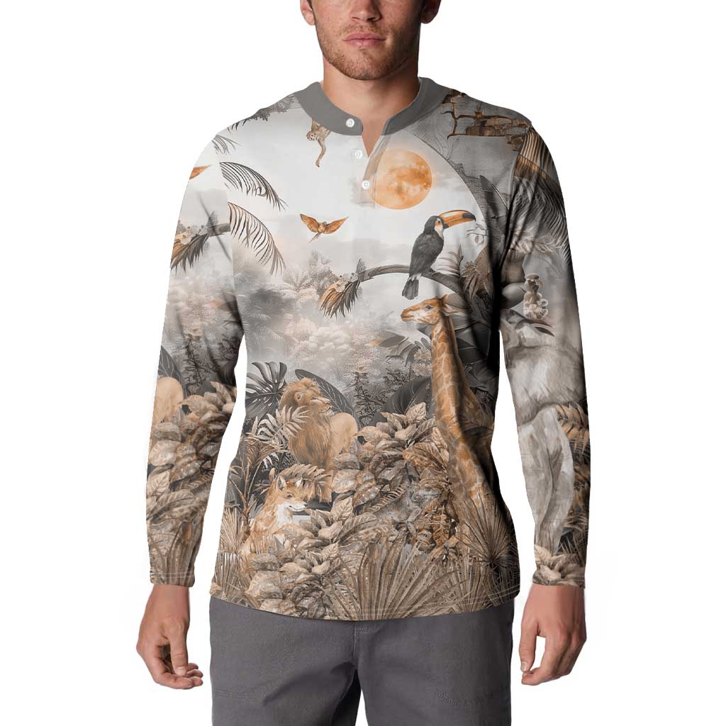 Africa Safari Animals Button Sweatshirt - Wonder Print Shop