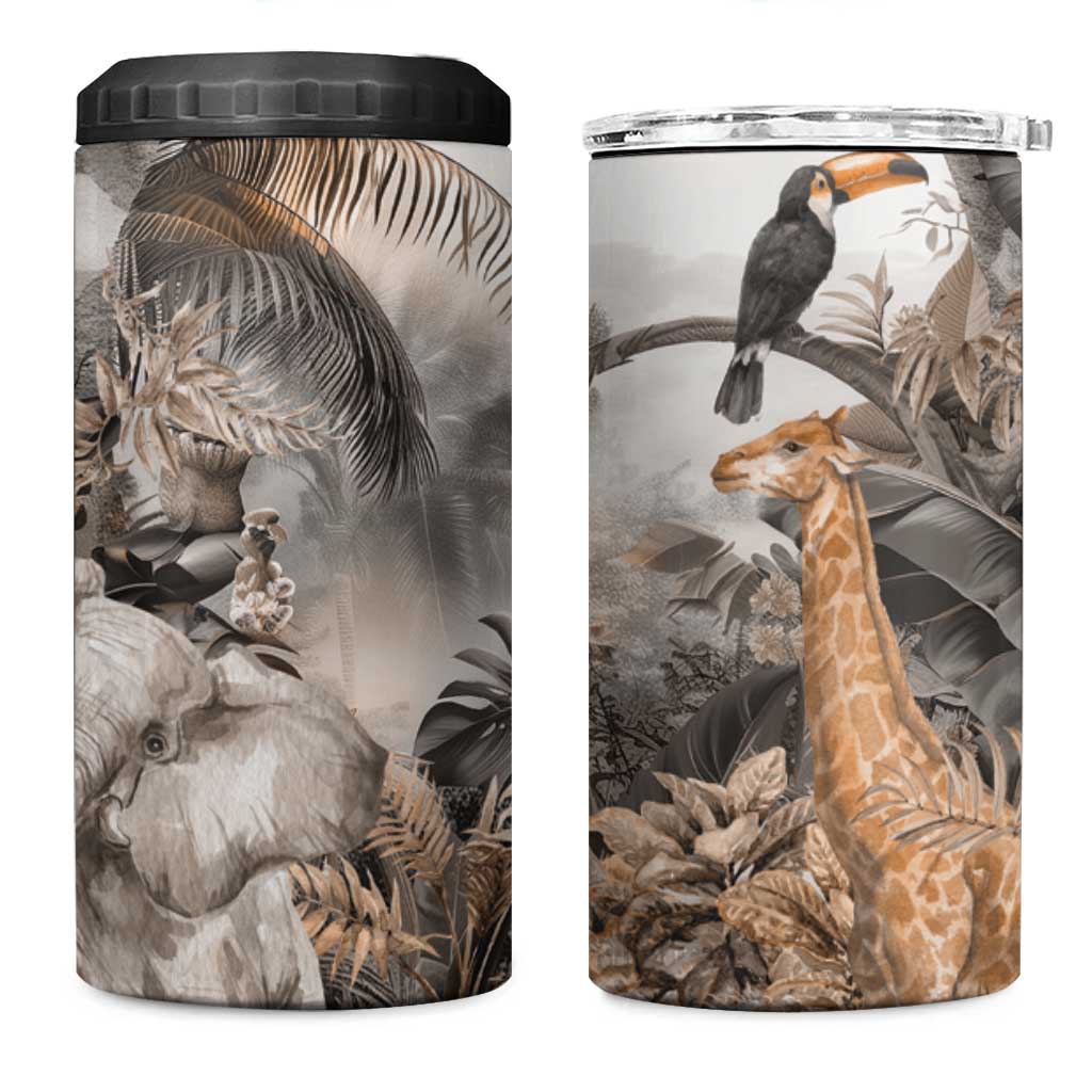 Africa Safari Animals 4 in 1 Can Cooler Tumbler - Wonder Print Shop
