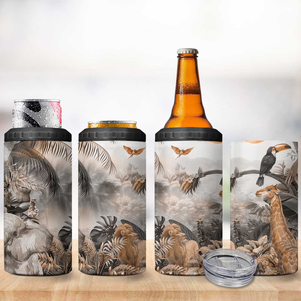 Africa Safari Animals 4 in 1 Can Cooler Tumbler - Wonder Print Shop
