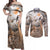 Africa Safari Animals Couples Matching Off Shoulder Maxi Dress and Long Sleeve Button Shirt - Wonder Print Shop