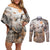 Africa Safari Animals Couples Matching Off Shoulder Short Dress and Long Sleeve Button Shirt - Wonder Print Shop