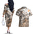 Africa Safari Animals Couples Matching Off The Shoulder Long Sleeve Dress and Hawaiian Shirt - Wonder Print Shop