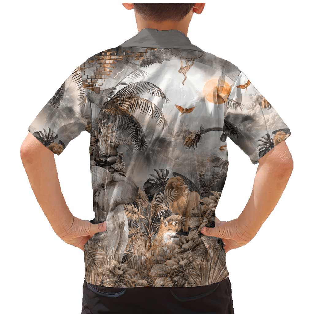 Africa Safari Animals Family Matching Mermaid Dress and Hawaiian Shirt - Wonder Print Shop