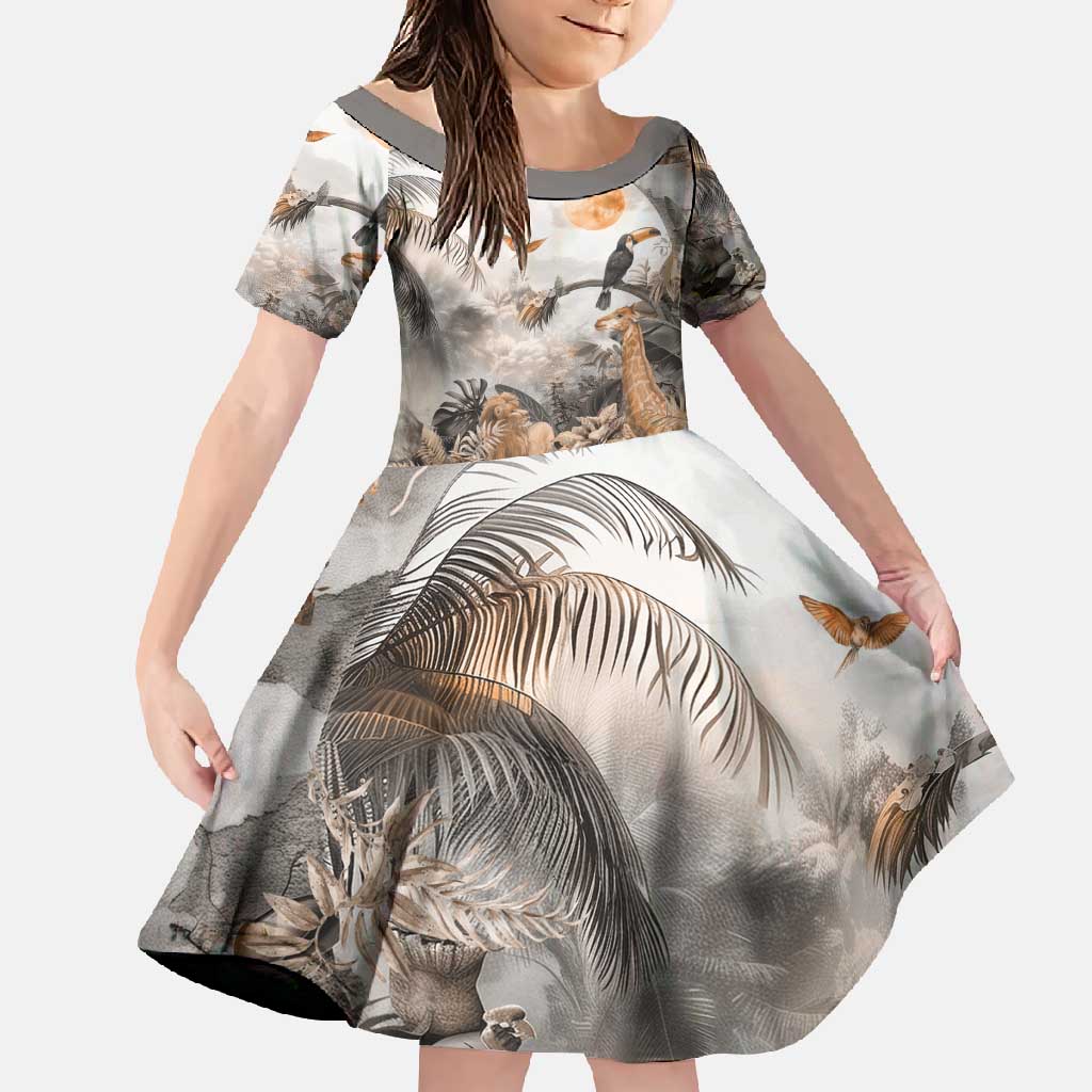 Africa Safari Animals Family Matching Mermaid Dress and Hawaiian Shirt - Wonder Print Shop