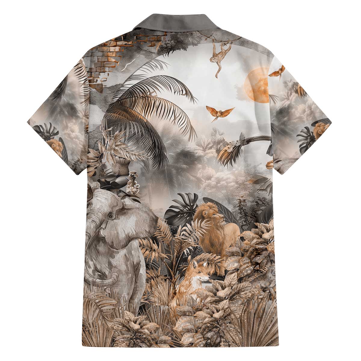 Africa Safari Animals Family Matching Off The Shoulder Long Sleeve Dress and Hawaiian Shirt - Wonder Print Shop