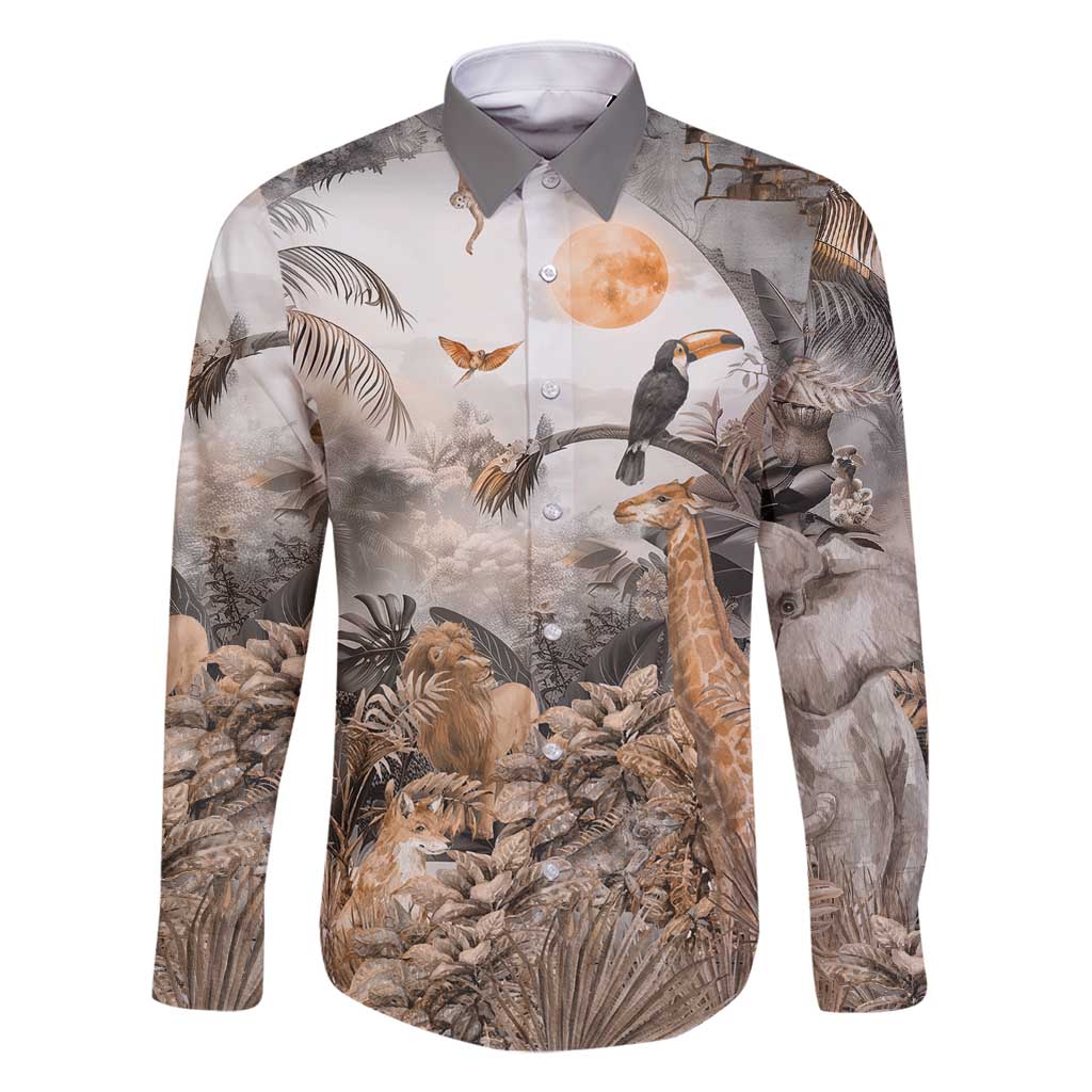 Africa Safari Animals Family Matching Off Shoulder Short Dress and Hawaiian Shirt - Wonder Print Shop