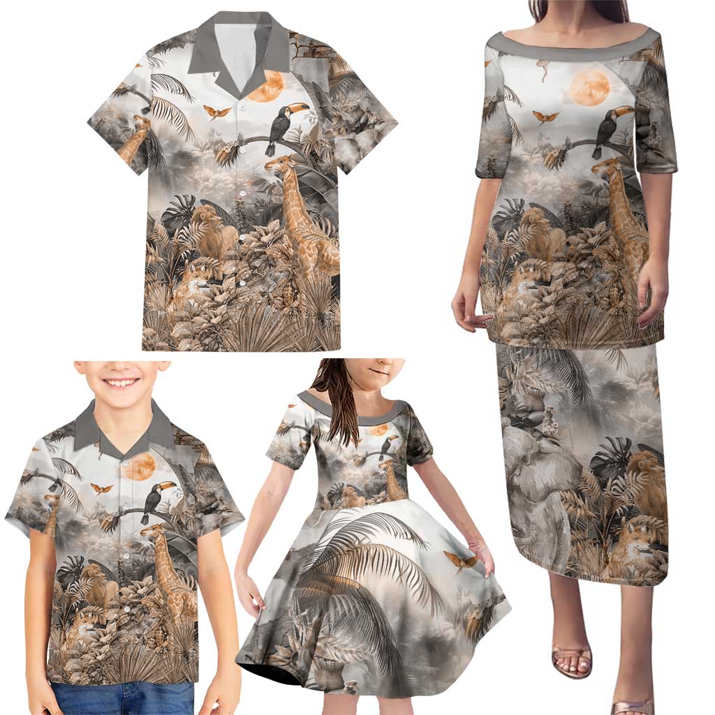 Africa Safari Animals Family Matching Puletasi and Hawaiian Shirt - Wonder Print Shop