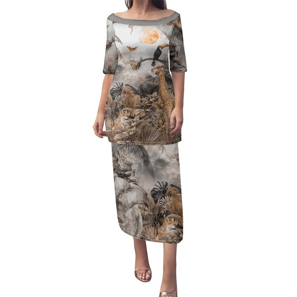 Africa Safari Animals Family Matching Puletasi and Hawaiian Shirt - Wonder Print Shop