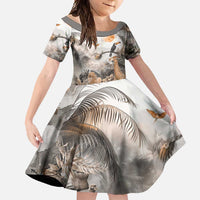 Africa Safari Animals Family Matching Short Sleeve Bodycon Dress and Hawaiian Shirt - Wonder Print Shop