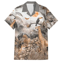 Africa Safari Animals Family Matching Short Sleeve Bodycon Dress and Hawaiian Shirt - Wonder Print Shop