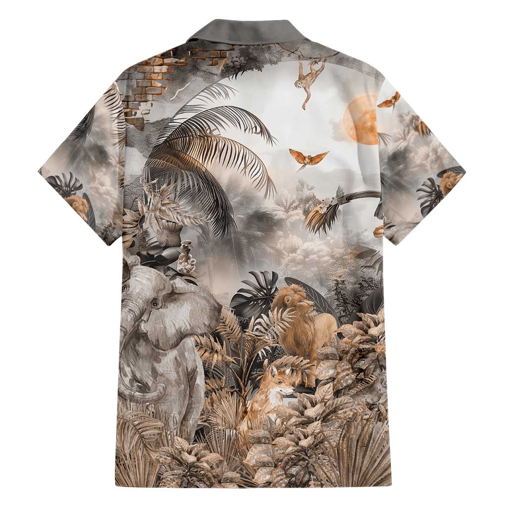 Africa Safari Animals Family Matching Short Sleeve Bodycon Dress and Hawaiian Shirt - Wonder Print Shop