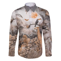 Africa Safari Animals Family Matching Short Sleeve Bodycon Dress and Hawaiian Shirt - Wonder Print Shop