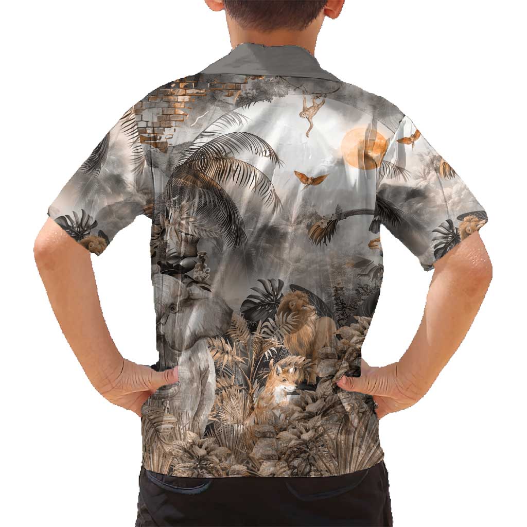 Africa Safari Animals Family Matching Summer Maxi Dress and Hawaiian Shirt - Wonder Print Shop