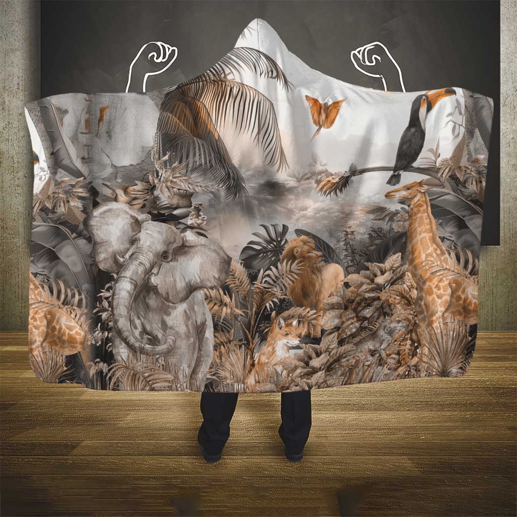 Africa Safari Animals Hooded Blanket