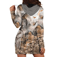 Africa Safari Animals Hoodie Dress - Wonder Print Shop