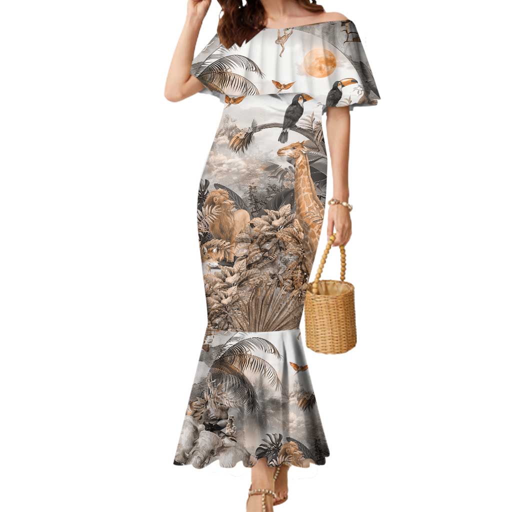 Africa Safari Animals Mermaid Dress - Wonder Print Shop