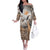 Africa Safari Animals Off The Shoulder Long Sleeve Dress - Wonder Print Shop