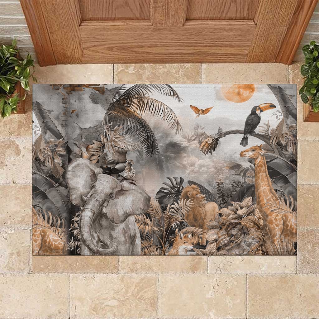 Africa Safari Animals Rubber Doormat - Wonder Print Shop