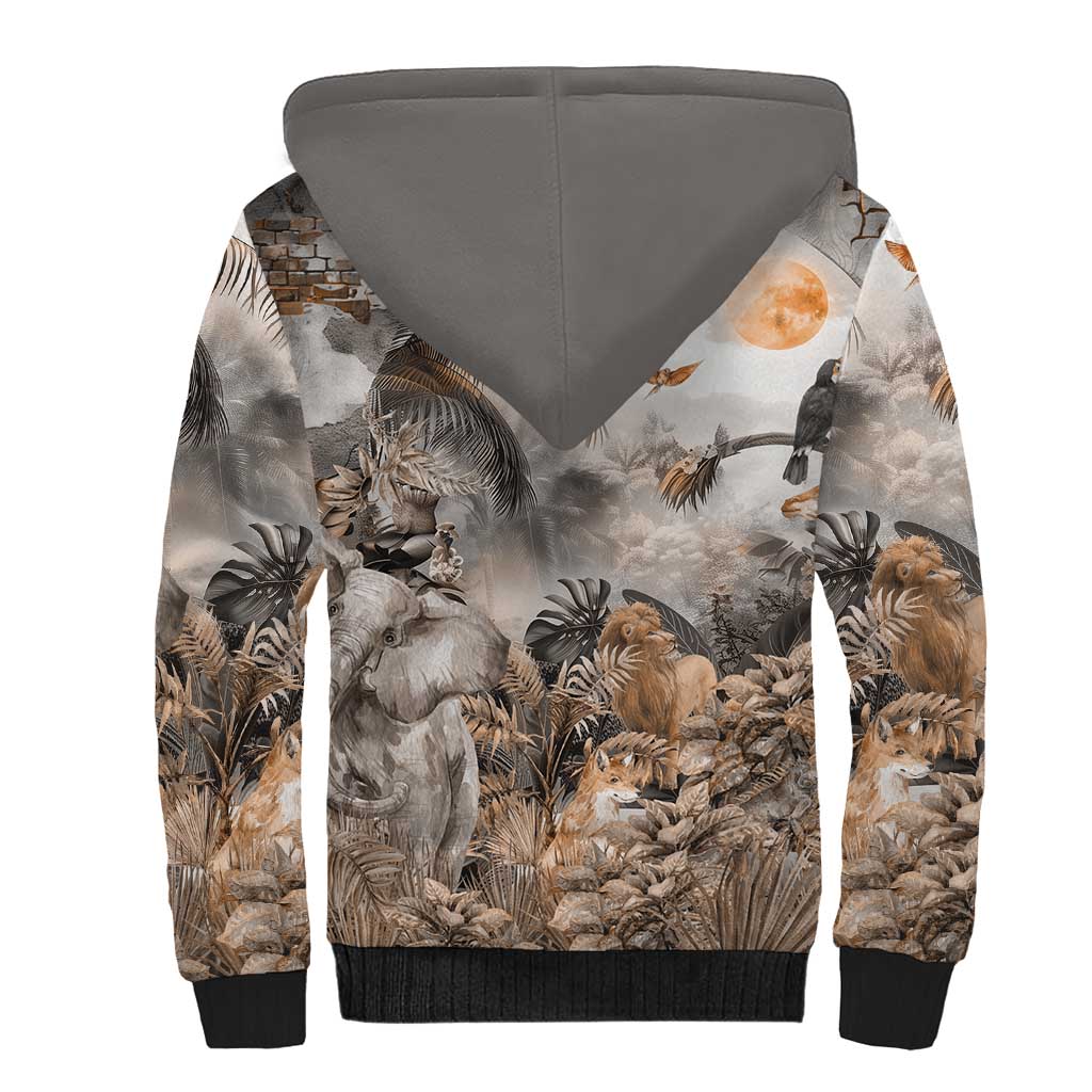 Africa Safari Animals Sherpa Hoodie - Wonder Print Shop